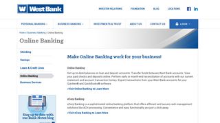 Online Business Banking | West Bank