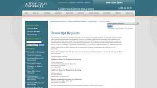West Coast University - Transcript Requests