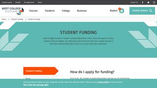 Student Funding - West College Scotland