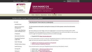 PeopleSoft Paycheck Login (ESS) - San Marcos Unified