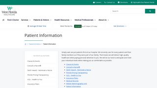Patient Information | West Florida Hospital