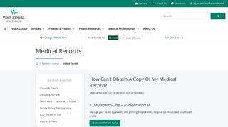 Medical Records | West Florida Hospital