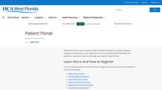 Patient Portal | HCA West Florida Division | Palm Harbor, FL