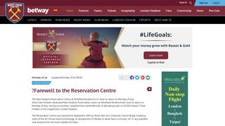?Farewell to the Reservation Centre | West Ham United