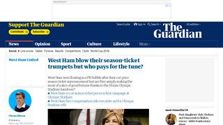 West Ham blow their season-ticket trumpets but who pays for the tune ...