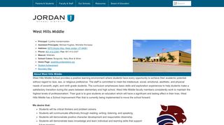 West Hills Middle | Jordan School District