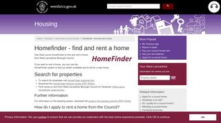 Homefinder - find and rent a home - West Lancashire Borough Council