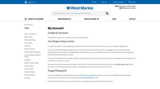 My Account | West Marine
