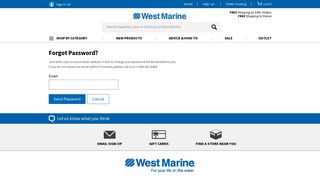 Forgot Your Password? | West Marine