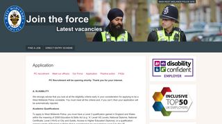 Application - Join the force - West Midlands Police - Jobs