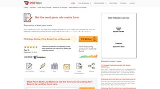 West Penn Mls Matrix - Fill Online, Printable, Fillable, Blank | PDFfiller