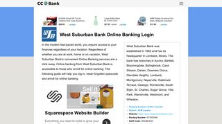 West Suburban Bank Online Banking Login - CC Bank