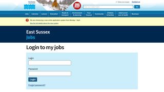 Login to my jobs – East Sussex County Council