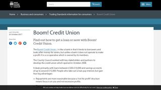 Boom! Credit Union - West Sussex County Council