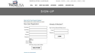 West USA Realty Sign-Up
