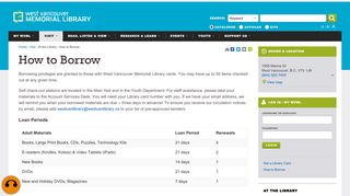 How to Borrow | West Vancouver Memorial Library
