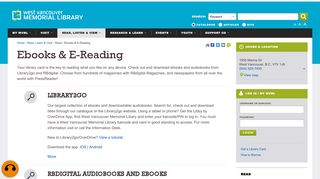 Ebooks & E-Reading | West Vancouver Memorial Library