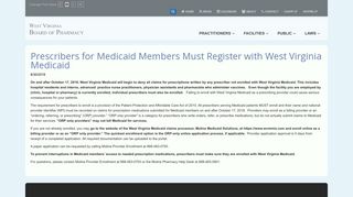Prescribers for Medicaid Members Must Register with West Virginia ...