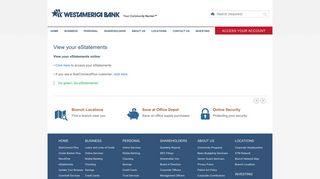View Your eStatements - Westamerica Bank