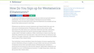 How Do You Sign up for Westamerica EStatements? | Reference.com