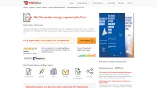 Westar Energy Payment Plan - Fill Online, Printable, Fillable, Blank ...