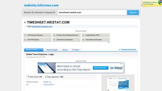 timesheet.westat.com at WI. Deltek Time & Expense - Login
