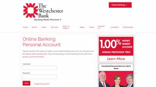 Online Banking Personal Account | The Westchester Bank