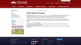 PayInfo Website Information - Middlesex Community College