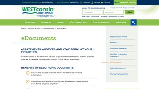 Online Banking | eDocuments | WESTconsin Credit Union