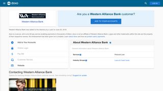 Western Alliance Bank: Login, Bill Pay, Customer Service and Care ...