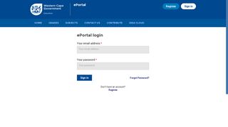 User account | WCED ePortal