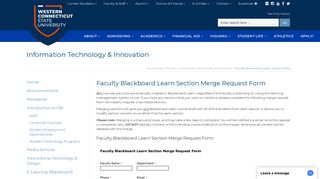 Faculty Blackboard Learn Section Merge Request Form - Western ...