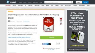 Western Digital Student Discount on all drives (4TB Red $103.99 + ...