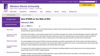 New STARS on the Web at WIU - Western Illinois University News ...