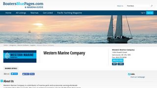 Western Marine Company - Boaters Blue Pages Marine Hardware ...