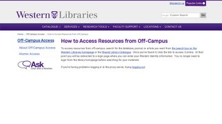 How to Access Resources from Off-Campus - Western Libraries ...