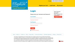 Login to Your Account | Titanium+® Prepaid Card