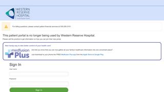 Patient Portal - Western Reserve Hospital - Medfusion