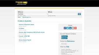 Western Union Jobs - Jobs in Australia