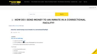 How do I send money to an inmate in a correctional facility?