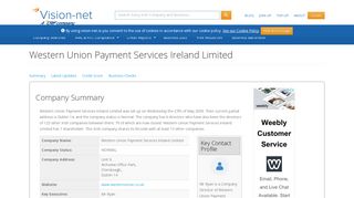 Western Union Payment Services Ireland Limited - Irish Company Info