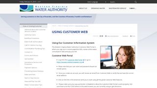 Using Customer Web | Western Virginia Water Authority