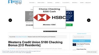 Westerra Credit Union $100 Checking Bonus [CO Residents]