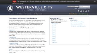 Curriculum & Instruction: Parent Resources - Westerville City Schools