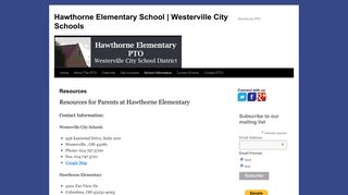 Resources - Hawthorne Elementary School | Westerville City Schools