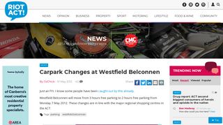 Carpark Changes at Westfield Belconnen | The RiotACT
