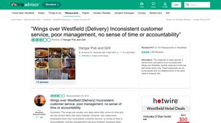 Wings over Westfield (Delivery) Inconsistent customer service, poor ...