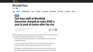 Full-time staff at Westfield Doncaster charged an extra $260 a year to ...