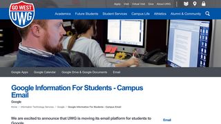 UWG | Google Information For Students - Campus Email