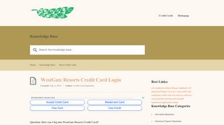 WestGate Resorts Credit Card Login - Credit Card QuestionsCredit ...